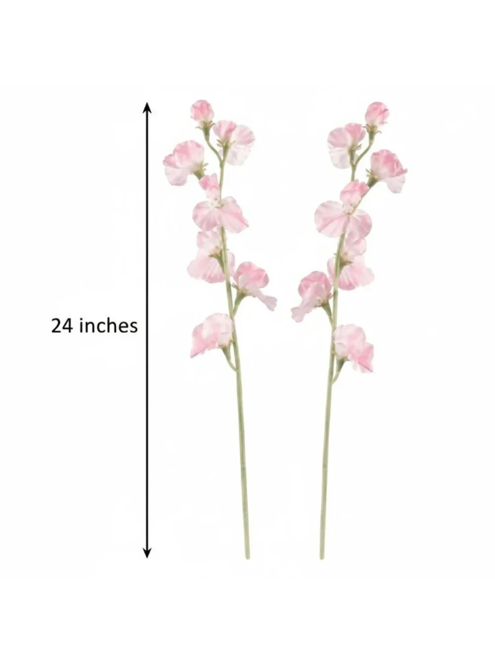 Pink Sweet Pea Flower Stems Faux Floral Cottagecore Decor Romantic Wedding Flowe